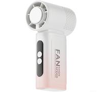 ZiStarlilife Ventilateur de refroidissement portable, rechargeable par USB, avec affichage numérique et compresse de glace, 3 niveaux, pour les voyages d'été, les sports de plein air, le bureau et la