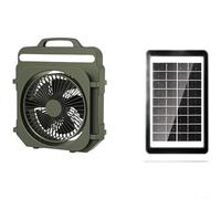 ZiStarlilife Ventilateur portable rechargeable avec lumière LED et batterie solaire - 5 vitesses USB - Ventilateur de bureau pour le camping, les pique-niques, la maison et l'extérieur (D)