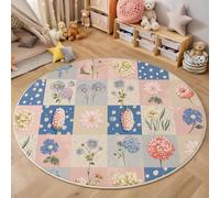 ZISTRCBAO Baleine des Nuages Tapis Rond 80cm, Animal De Dessin Animé Rêveur Tapis Rond Intérieur Doux Antidérapant Lavable en Machine pour Chambre D'ado pour Garçon, Gris