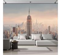ZISTRCBAO Empire State Building City Papier Peint Panoramique 300x210cm, Papier Peint Soie Horizon De La Ville Moderne, Mural Poster Tableaux Muraux Pour Salon Chambre Décoration Murale, Gris