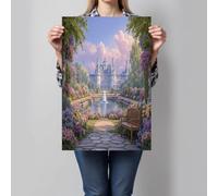 ZISTRCBAO Impression Sur Toile Sans Cadre - Château De Chambord Jardin - Style De La Cour Française - Impression Sur Toile Décorative Motif Pour Chambre à Coucher, Bureau, Salon 40×50 cm