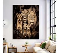 ZISTRCBAO Lion D'Afrique Impression Sur Toile 40×50 cm Tableau Réalisme Animalier Affiche Art Mural Decoration Poster Aesthetic Pour Chambre Salon Je Suis Moderne Sans Cadre, Brun