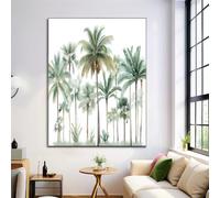 ZISTRCBAO Palmiers Impression Sur Toile 50×70 cm Tableau Plantes Tropicales Affiche Art Mural Decoration Poster Aesthetic Pour Chambre Salon Je Suis Moderne Sans Cadre, Vert