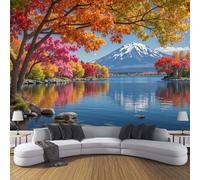 ZISTRCBAO Papier Peint De Arbres D'Automne Du Mont Fuji, Papier Peint Photo Paysages Naturels D'Automne, Poster Panoramique Pour Salon Chambre à Coucher Décoration D'intérieur 200x140cm