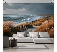 ZISTRCBAO Papier Peint Dunes Côtières De La Mer Du Nord, Paysages Côtiers Papier Peint Panoramique Pour Salon Chambre Décoration Murale Poster 250x175cm