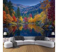ZISTRCBAO Papier Peint Lac Forestier D'Automne, Paysage Naturel De Rêve Papier Peint Panoramique Pour Salon Chambre Décoration Murale Poster 350x256cm