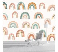 ZISTRCBAO Papier Peint Panoramique Arc-En-Ciel De Rêve, Papier Peint Soie Style Bohème Rétro, Grande Mural Pour Chambre d'enfant Décor Couleur Crème Poster Mural 150x105cm