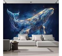 ZISTRCBAO Papier Peint Panoramique Baleine De L'Univers, Papier Peint Animal Fantastique, Fresque Murale Soie Décoration Murale Pour Salon Chambre Salle Des Enfants 400x280cm
