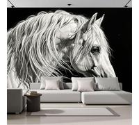 ZISTRCBAO Papier Peint Panoramique Cheval Arabe Portrait 200x140cm, Décoration Murale Réalisme Animal Rétro, Papier Peint Soie Décoration Murale Moderne Pour Chambre Salon