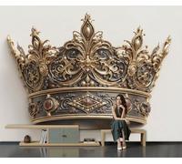 ZISTRCBAO Papier Peint Panoramique Couronne Mécanique Soie, Papier Peint Style Classique Et Baroque Géant 3D Pour Salon Chambre Salle à Manger Maison Décoration Murale, 200x140cm