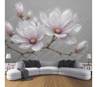 ZISTRCBAO Papier Peint Panoramique Fleurs De Magnolia Roses, Papier Peint Soie Peinture À L'Huile Vintage De Fleurs, Grande Mural Pour Chambre D'enfant Chambre Décor Rose Poster Mural 200x140cm