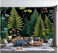 ZISTRCBAO Papier Peint Panoramique Fougères Fleurs Sauvages, Papier Peint Plantes Anciennes, Fresque Murale Soie Décoration Murale Pour Salon Chambre Salle Des Enfants 200x140cm