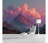 ZISTRCBAO Papier Peint Panoramique Montagnes De Nuages Marins, Papier Peint Soie Paysages De Rêve, Grande Mural Pour Chambre D'enfant Chambre Décor Rose Poster Mural 250x175cm