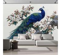 ZISTRCBAO Papier Peint Panoramique Paon De Prunier, Papier Peint De Photo Style Artistique Chinois Pour Salon Chambre Enfant Chambre Décoration 300x210cm