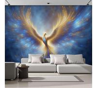 ZISTRCBAO Papier Peint Panoramique Phénix Déployant Ses Ailes 350x256cm, Papier Peint Soie Mural Art De La Mythologie Fantastique, Murales Pour Chambre Restaurant Décoration