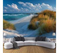 ZISTRCBAO Papier Peint Panoramique Plages De Dunes De Sable, Papier Peint Soie Paysages Naturels Réalistes 150x105cm Mural Pour Salon Chambre Bureau Couloir Murale Décor Mural, Bleu