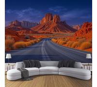 ZISTRCBAO Papier Peint Panoramique Route Du Désert, Papier Peint De Photo Paysages Du Sud-Ouest Américain Pour Salon Chambre Enfant Chambre Décoration 300x210cm