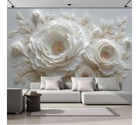 ZISTRCBAO Papier Peint Panoramique Soulagement Des Pivoines En Fleurs Soie, Papier Peint Motif Floral Classique Rétro Géant 3D Pour Salon Chambre Salle à Manger Maison Décoration Murale, 400x280cm