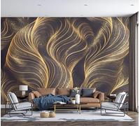 ZISTRCBAO Papier Peint Panoramique Texture De Feuille Ondulée Soie, 350x256cm Poster Geant Mural Minimaliste Moderne Pour Salon Chambre Restaurant Décoration Murale