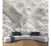 ZISTRCBAO Papier Peint Panoramique Trèfle Blanc 3D, Papier Peint Soie Art Rétro En Relief 200x140cm Mural Pour Salon Chambre Bureau Couloir Murale Décor Mural, Blanc