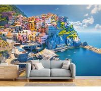 ZISTRCBAO Papier Peint Paysages Côtiers Italiens 350x256cm Murale Photo