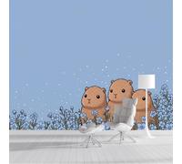 ZISTRCBAO Papier Peint Soie Panoramique Adorable Cochon D'Inde, Animal De Dessin Animé Poster Geant Mural Pour Salle Des Enfants Chambre Couloir Peinture Décoration Murale 350x256cm