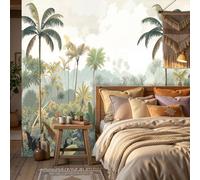 ZISTRCBAO Soie Mural 3D Papier Peint Panoramique Décors Tropicaux Rétro