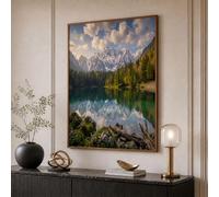 ZISTRCBAO Tableaux Decoratifs Muraux Montagnes Enneigées Lacs Forêts 80×120 cm, Impression Sur Toile Paysages Naturels Paisibles, Décoration Murale Pour Salon, Chambre, Cuisine, Verdure