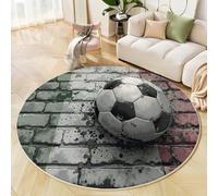 ZISTRCBAO Tapis Rond Drapeau Italien Football pour Salon, 160cm Circulaire Tapis Style Graffiti De Rue Douce Lavable Et Antidérapante pour Chambre Intérieure, Multicolore