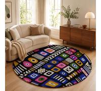 ZISTRCBAO Tapis Rond Style Folklorique Africain 100cm
