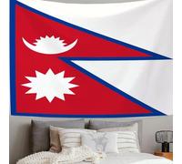 ZISTRCBAO Tapisserie Murale Avec Drapeau Du Népal - Décoration D'intérieur Esthétique - Identité Nationale Tapisserie Murale 3D Effet Murales Tissu Estampes Pour Chambre Salon 150x100cm