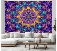 ZISTRCBAO Tapisserie Murale Avec Kaléidoscope Mandala - Décoration D'intérieur Esthétique - Art Psychédélique Abstrait Tapisserie Murale 3D Effet Murales Tissu Estampes Pour Chambre Salon 200x150cm