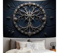 ZISTRCBAO Tapisserie Murale Boussole Arbre De Vie - Tapisserie Art Médiéval Vintage Pour Décor De Maison Arrière Plan De Fête Chambre à Coucher, Tenture Murale 150x100cm