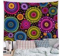 ZISTRCBAO Tapisserie Murale Géométrique Kaléidoscope, Tenture Murale Mandala Rétro Couverture Murales Tapisseries Decoration Murales Pour Maison Salon Chambre Dortoir, 230x180cm