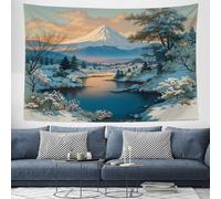 ZISTRCBAO Tapisserie Murale Mont Fuji Scène Enneigée, Tenture Murale Paysage Hivernal Japonais Couverture Murales Tapisseries Decoration Murales Pour Maison Salon Chambre Dortoir, 100x75cm