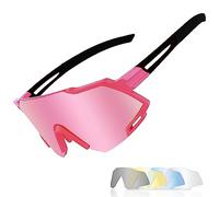 ZISTRFLO Lunettes de soleil polarisantes avec 5 verres remplaçables, lunettes de sport Cool Z87 pour le cyclisme, la conduite, la pêche, A06