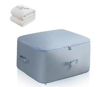 Ziswin Organisateur d'auto-compression ultra peu encombrant, sacs d'emballage de compression, sacs de rangement pour vêtements, couvertures scellées sous vide (Bleu, L+L)