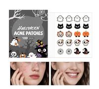 Zit Patches, Halloween Thin Spot Stickers Breathable Pimple Pads for Face Nose Chin Blemish Care Men Women Daily Skincare Travel Night Use Festive Beauty 7x8.5cm