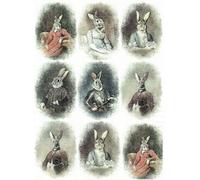 Zita`s Creative Paper-Media Papier de riz A3 Motif lapins aristocrats Petit format