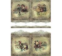 Zita`s Creative Papier de Riz A3 - Un Noël paisible 2. Papier de Paille Motif Paille en Papier de Soie