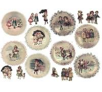 Zita`s Creative Papier de Riz A3 - Vintage Winter 1. Papier de Paille Motif Paille en Papier de Soie