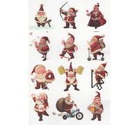 Zita´s Creative Papier de riz A4 - Funny Santa - Soie de paille - Papier à découper