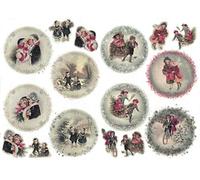 Zita`s Creative Papier de Riz A4 - Vintage Winter. Papier de Paille Motif Paille en Papier de Soie