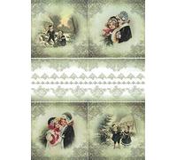 Zita's Creative Papier de riz A3 - A Peaceful Christmas. Papier de soie de paille - Papier déco