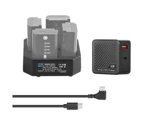 ZITAY NP-FZ100 Chargeur de Batterie Écran LCD 4 Canaux QC PD Charge Rapide (avec Adaptateur 65 W) Type-C et DC pour Sony Alpha A7 III A7R III A7R IV A9 II A9R A9S A7R3 A7S3 FX3 A7C A6600