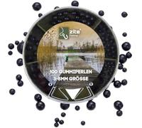 Zite Fishing Assortiment de 100 Perles en Caoutchouc pour pêche à la pêche 2-8 mm - Set d'accessoires avec boîte - Line Stopper Rubber Beads