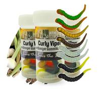 Zite Fishing Curly Viper Lot de 24 leurres en caoutchouc pour truite 6,5 cm