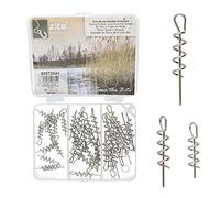 Zite Fishing Lot de 45 spirales en liège 3 tailles dans une boîte de rangement - Leurres de pêche Accessoires de pêche en caoutchouc - Spirales Softbait