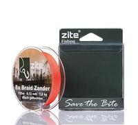 Zite Fishing Lot de 8 fils de pêche tressés, 8 brins, pour perche, sandre, brochet, pêche, rond, 155 m, orange (sandre)
