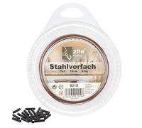 Zite Fishing Matériau de bas de ligne en acier inoxydable 7 x 7 pour poissons prédateurs 6 à 12 kg Matériau de bas de ligne à construire soi-même Bobine de 10 m avec 20 manchons à sertir Revêtement en